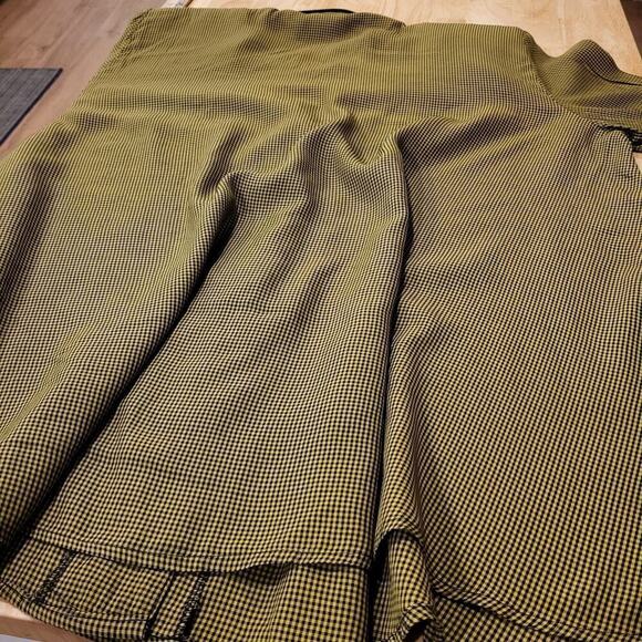 Vintage Cftc Studio Black and Yellow/green Check A-line Button Down Collared Top - Picture 13 of 13